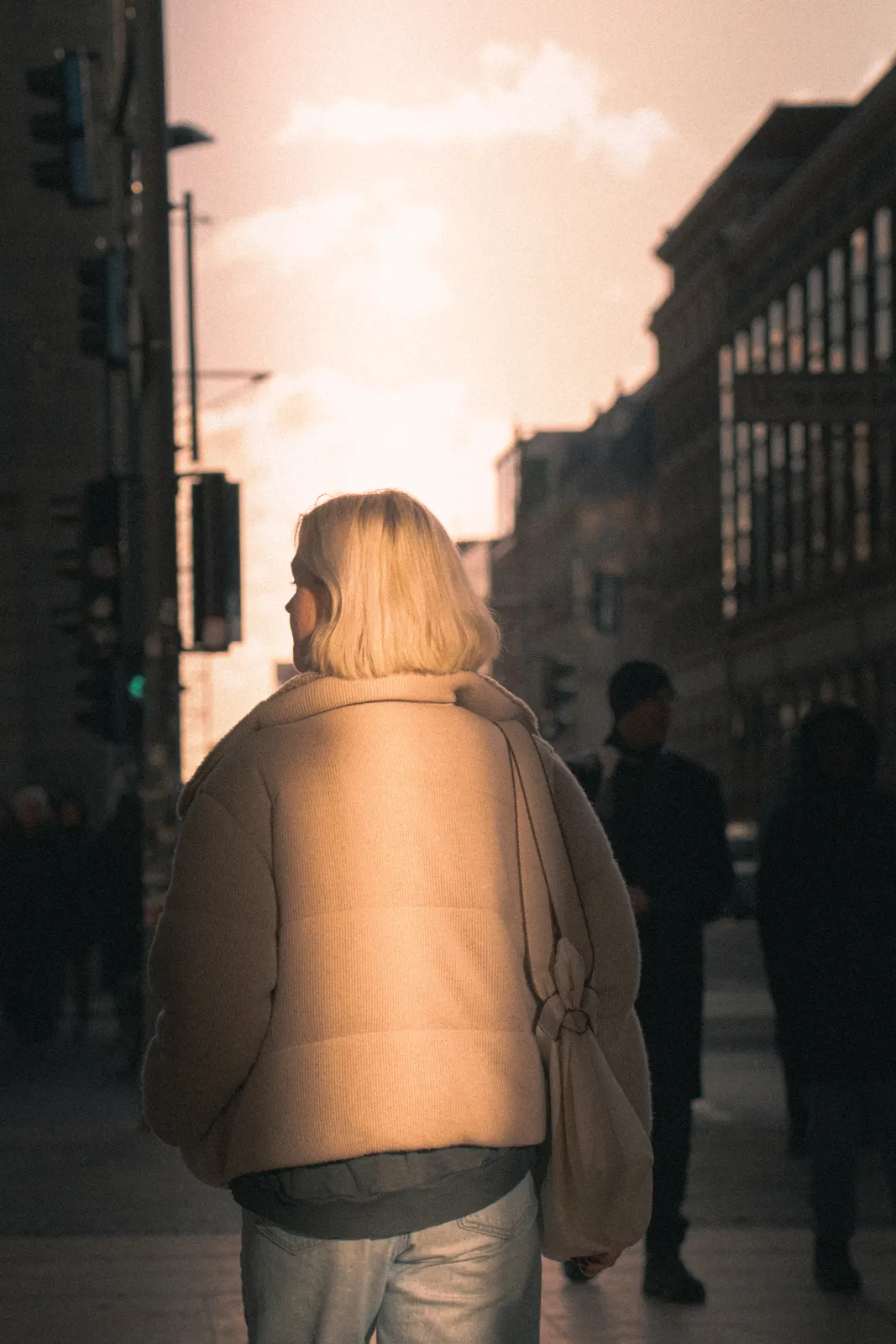 Golden-hour street scene
